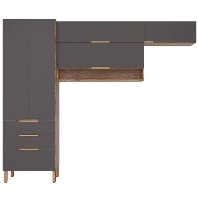 Conjunto Cozinha Compacta + Balcão Triplo Bartira Topázio UP
