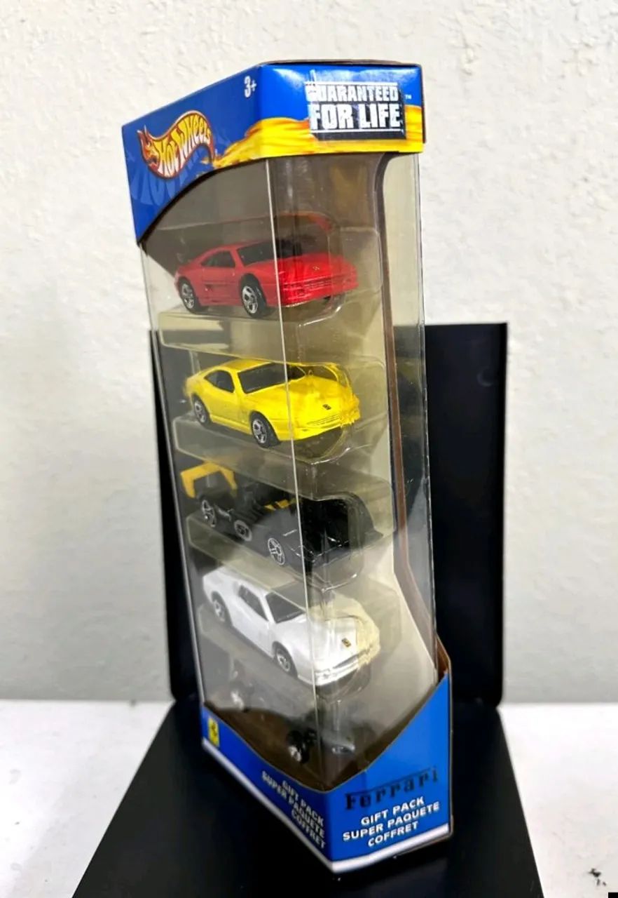 Conjunto raro de 5 carrinhos Hot Wheels Ferrari de 2003, lacrado e