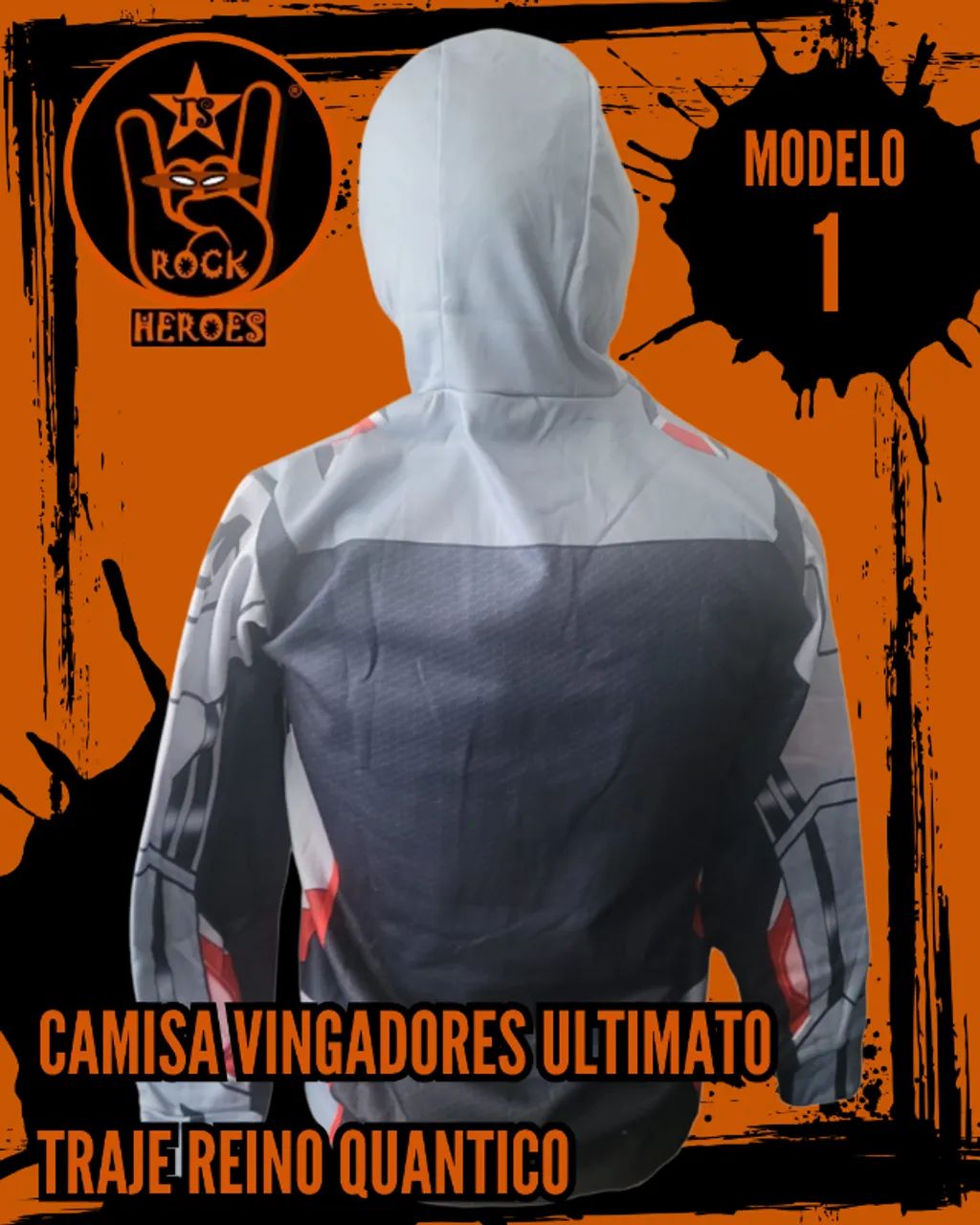 Casaco Vingadores Traje Reino Quantico Tecido Leve Poliéster e Algodão com Capuz - Foto 4