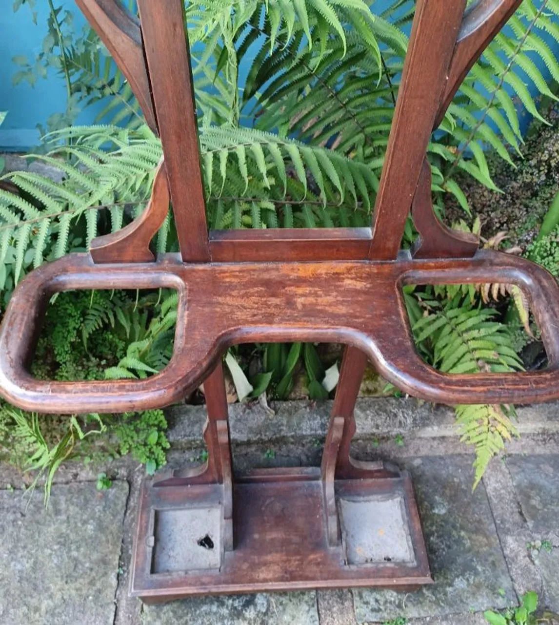 Impressionante chapeleiro de madeira nobre muito antigo - Foto 4