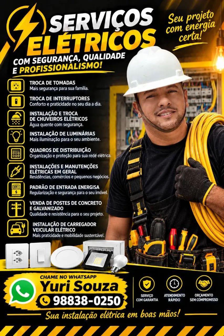 Eletricista profissional Serviços elétricos em gera