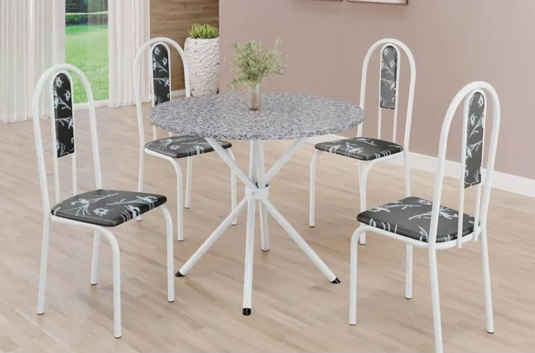 Mesa granito 4 cadeiras