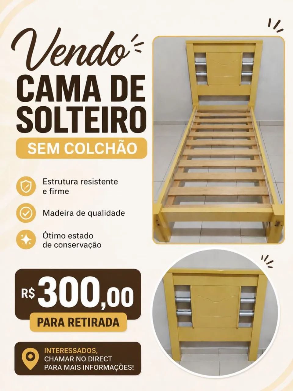 Vende cama de solteiro 