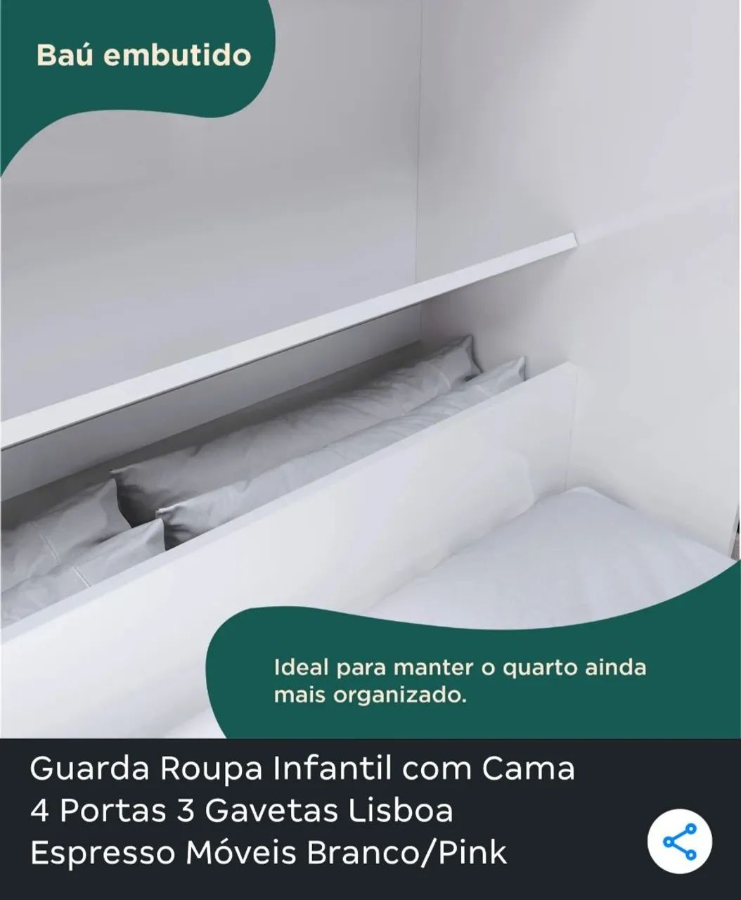Guarda roupa com cama + Colchão  - Foto 3