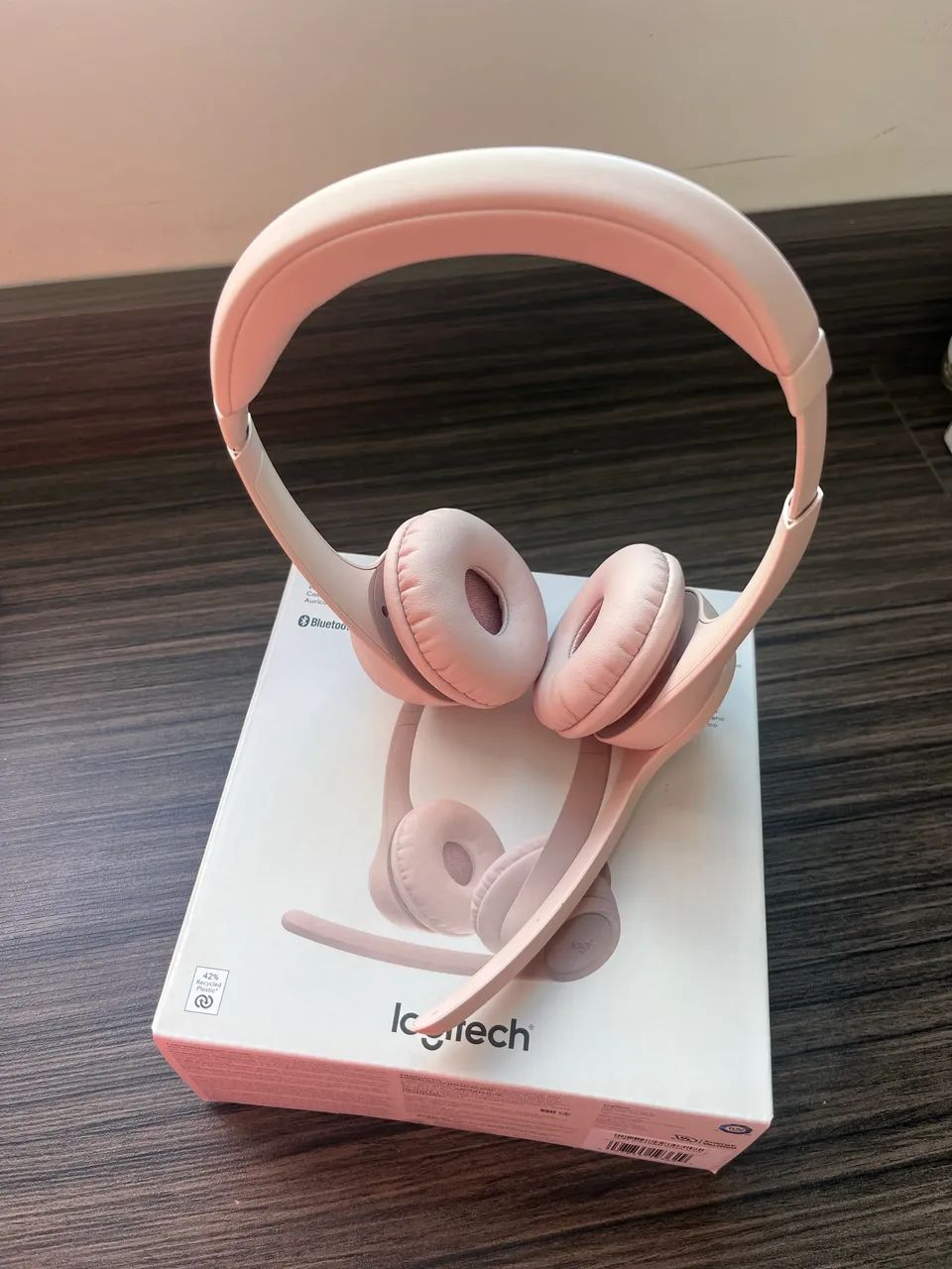 Headset Sem Fio Logitech Zone 300 - Rosa - Foto 4