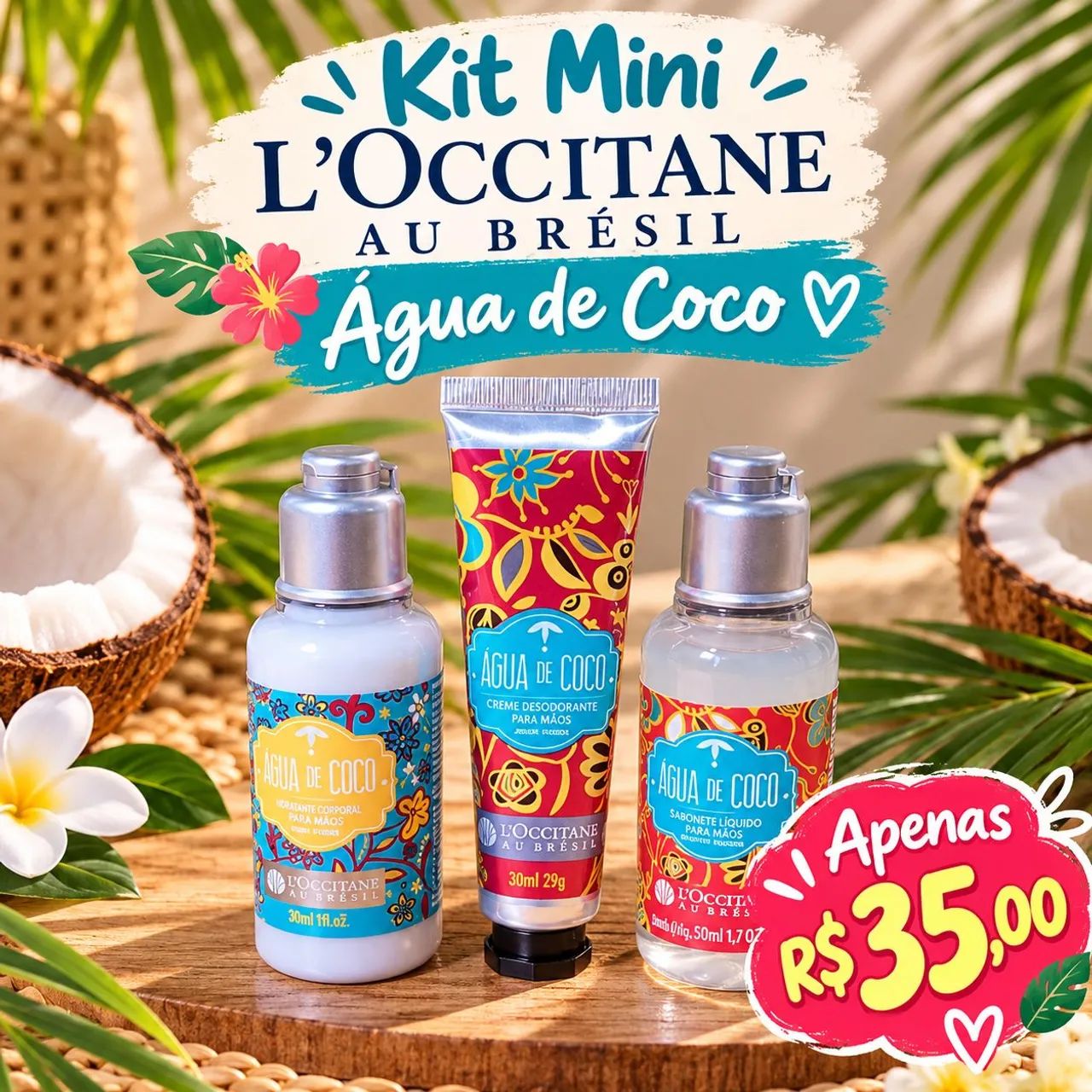 Kit Mini L'Occitane Água de Coco