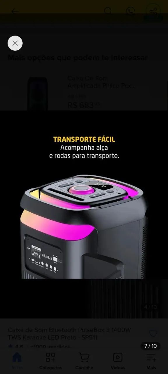 Caixa de Som Pulse 1400 watts  - Foto 4