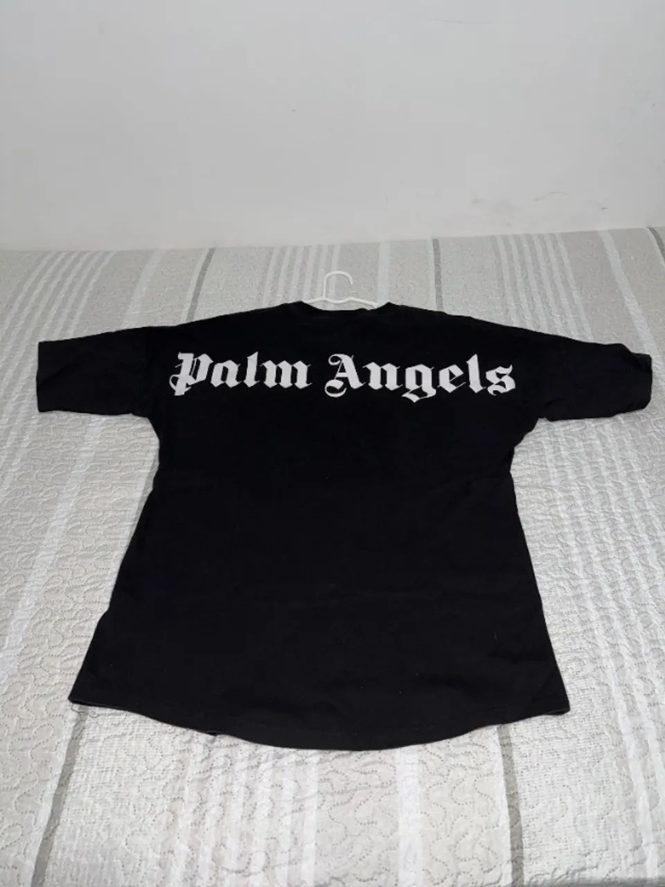 PALM ANGELS Curved Logo Colar Over Tee 'Black' - Foto 3