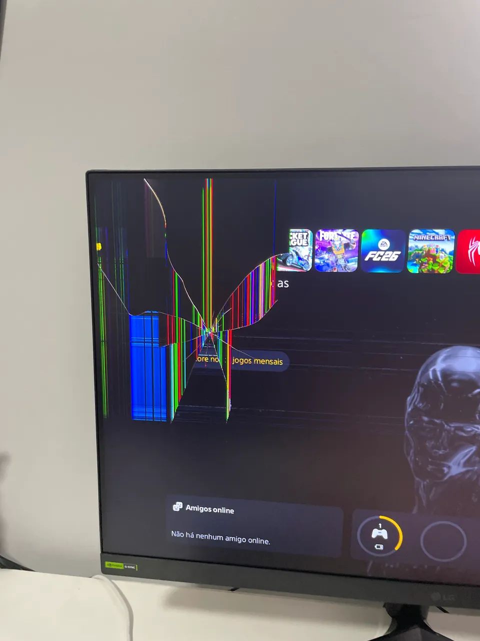 Monitor LG ultragear 180hz 24?, tela quebrada  - Foto 2