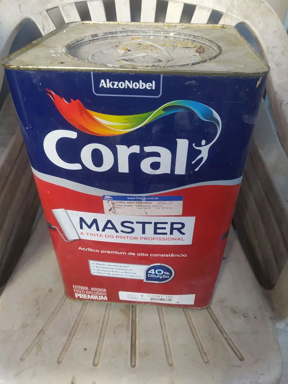 Tinta Coral Master Fosco 16L " Cinza Nobre".