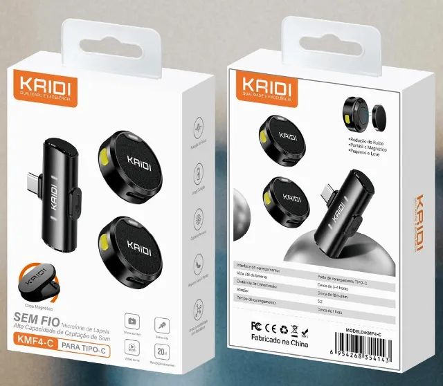 Microfone De Lapela Kaidi para Android - Microfones e Gravadores