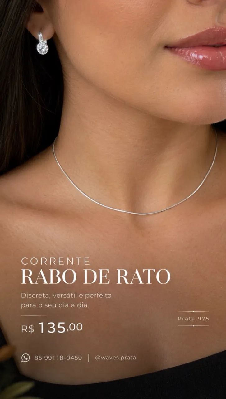 Corrente Rabo de Rato Prata 925