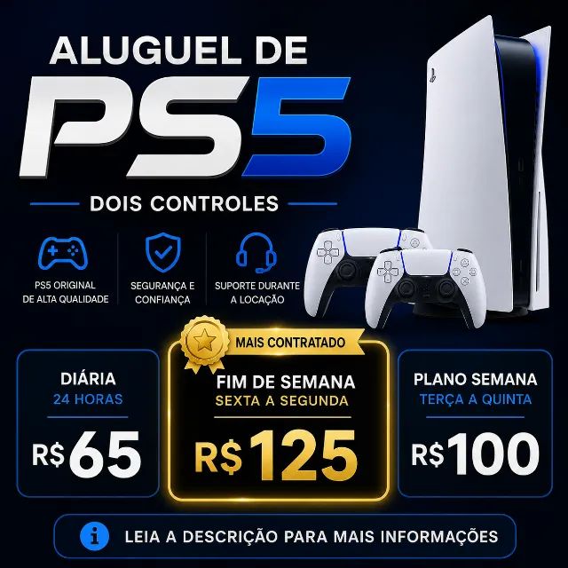 ALUGO PS5 COM 2 CONTROLES