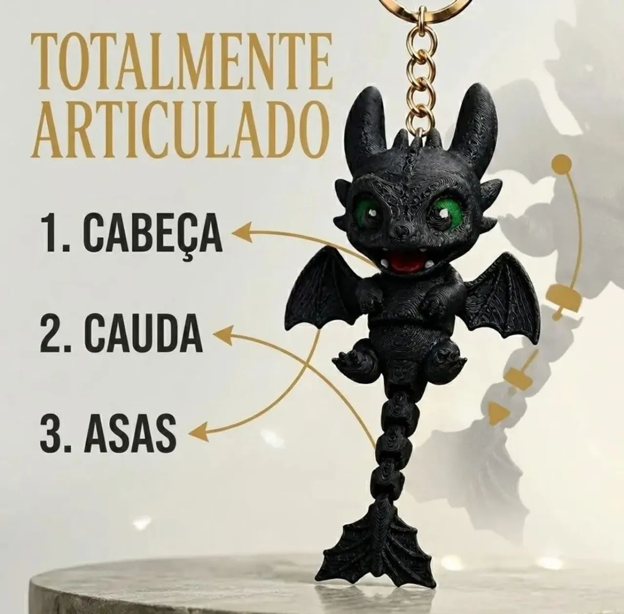 Chaveiro Banguela Articulado Flexível Colecionável 3d - Foto 2