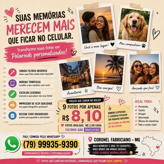 Fotos polaroid personalizadas 