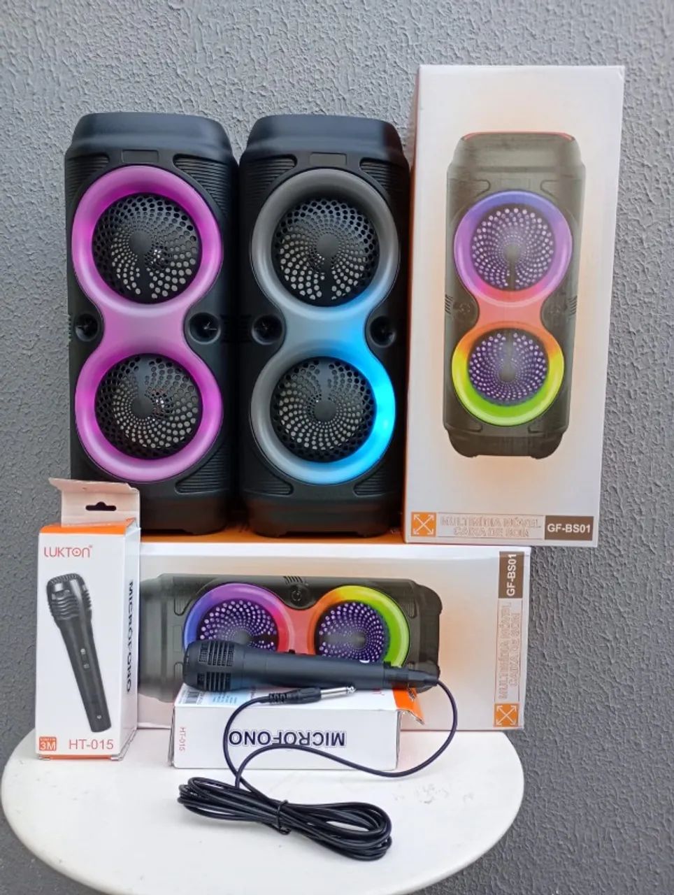 Caixa de Som Bluetooth 50W com Rádio e Microfone - Foto 5