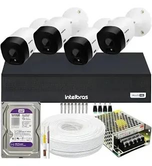 Kit 4 câmaras Intelbras 