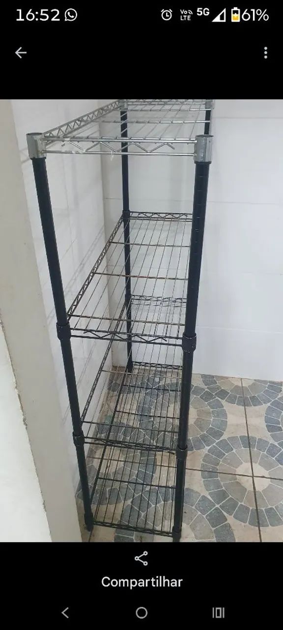 Estante aramada de aço multiuso com 4 prateleiras - Foto 3