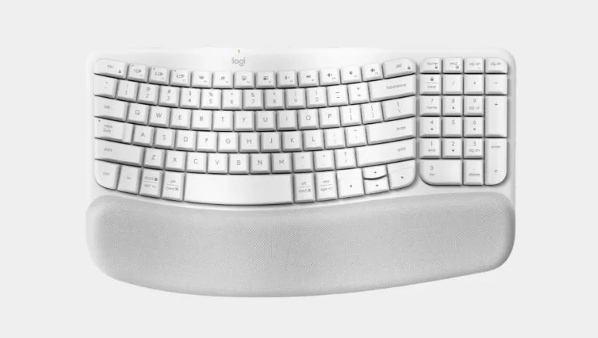 Teclado Ergonômico Logitech Bluetooth Wave Keys - Branco com Apoio Acolchoado - Foto 2