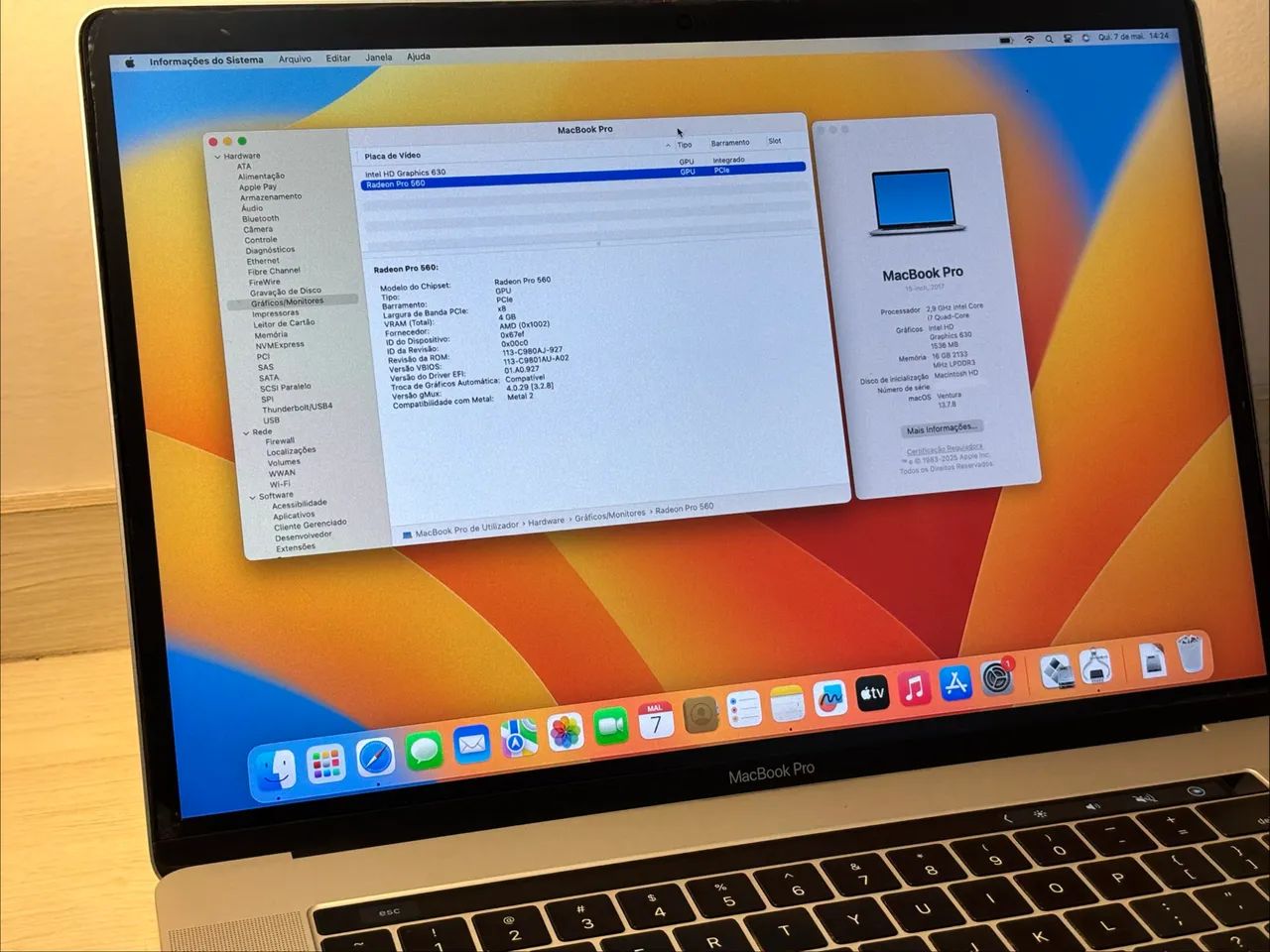 MacBook Pro 15 polegadas 2017 16GB RAM / 512GB SSD Radeon Pro 560