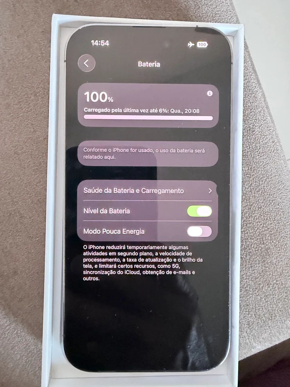 iPhone 14 Pro roxo 256 100% bateria  - Foto 2