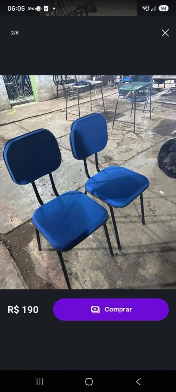 Cadeiras pelezinho fixa preto ou azul  - Foto 4