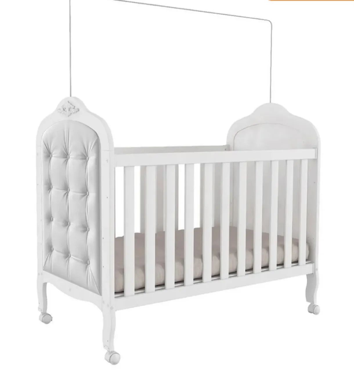 Berço Mini Cama 3 em 1 com Capitonê 100% MDF + Colchão 