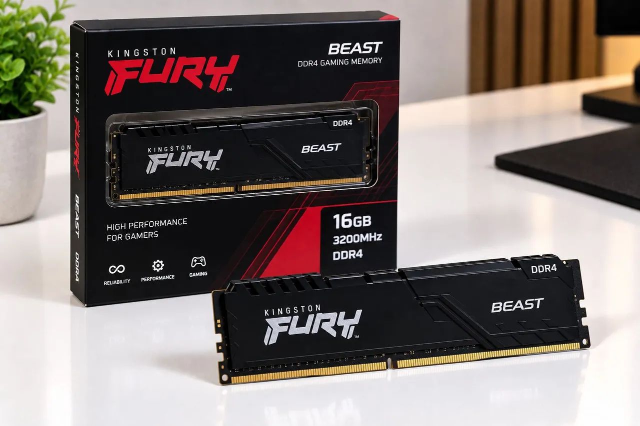 Memória ram FURY Beast DDR 4, 16GB 3200 MHz NOVO LACRADO - Memória