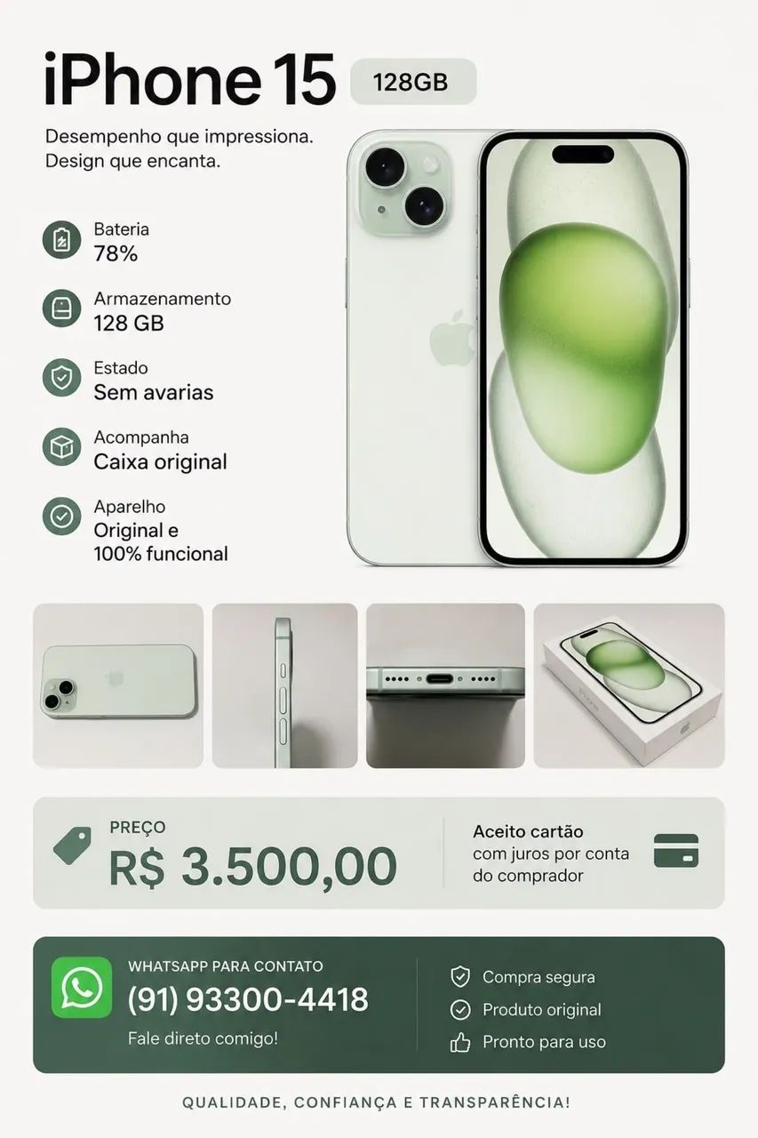 VENDO IPHONE 15 VERDE 128Gb