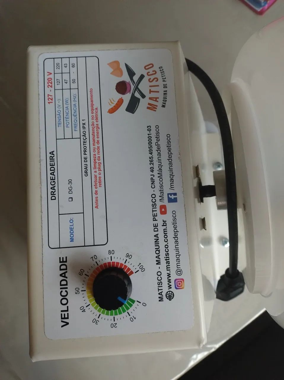 Máquina de Dragear Mini Drageadora 4L completa Cor Branco  - Foto 3