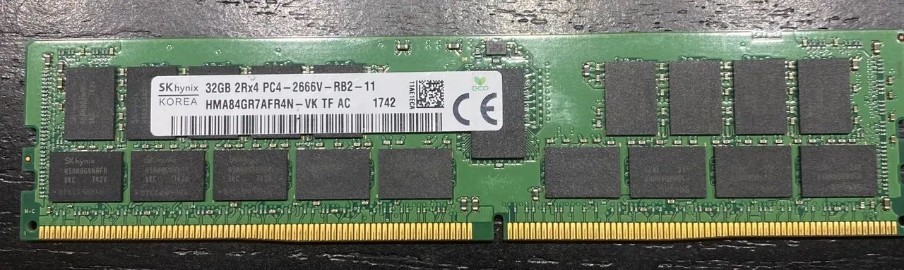サーバ用メモリー SK hynix 32GB 2枚 計64GB RDIMM Memória RAM RDIMM DDR4 SK hynix 32GB 2666MHz ECC para Servidores