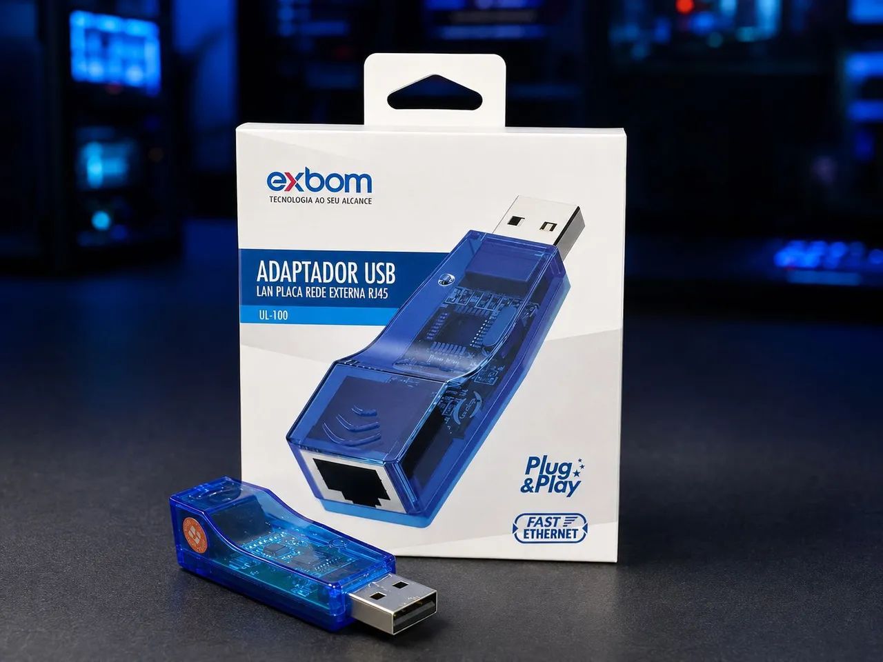 Adaptador de Rede USB para RJ45 Exbom - Foto 2