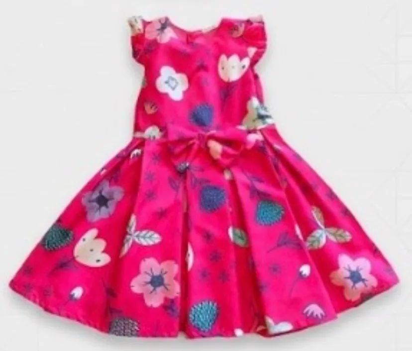Vestido Rosa Floral com Laço Frontal - Foto 2