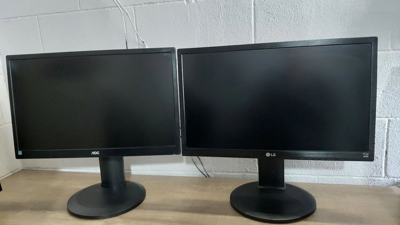 MONITOR LED 22° POLEGADAS FULL HD (1920x1080) HDMI - LG E AOC- BASE AJUSTÁVEL!  - Foto 2