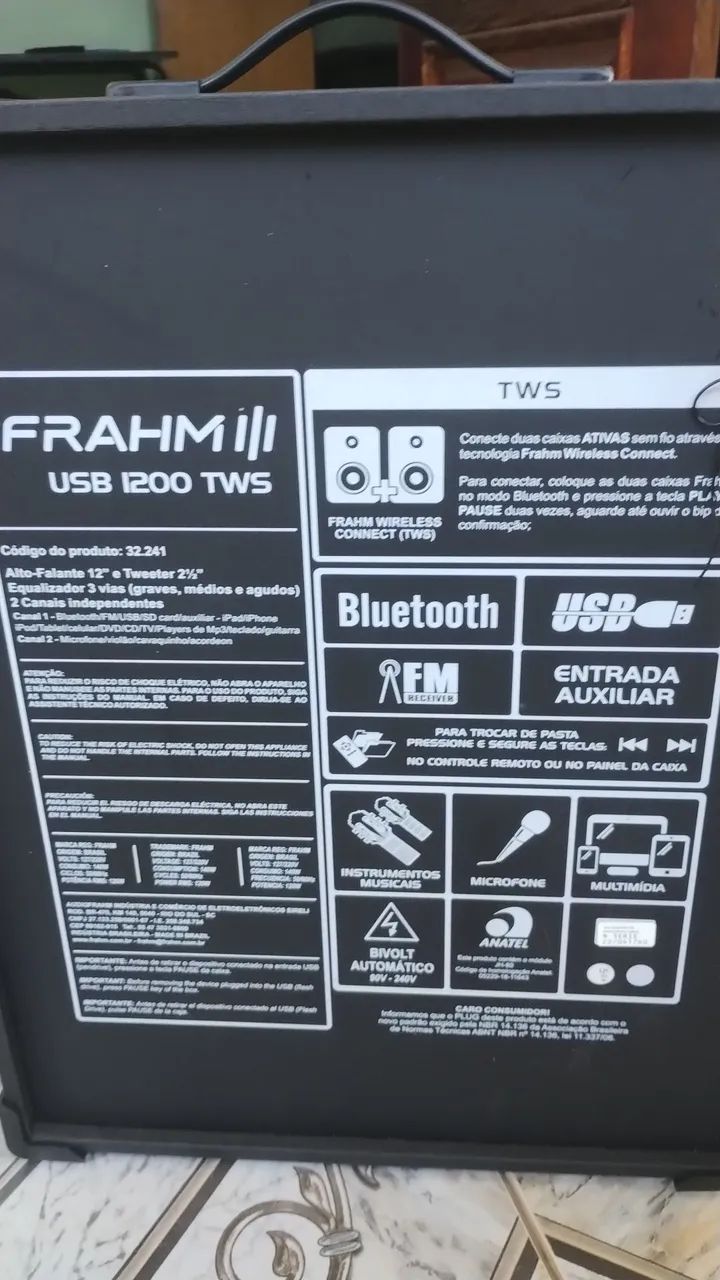 Caixa de som frahmili USB 1200 tws - Foto 3