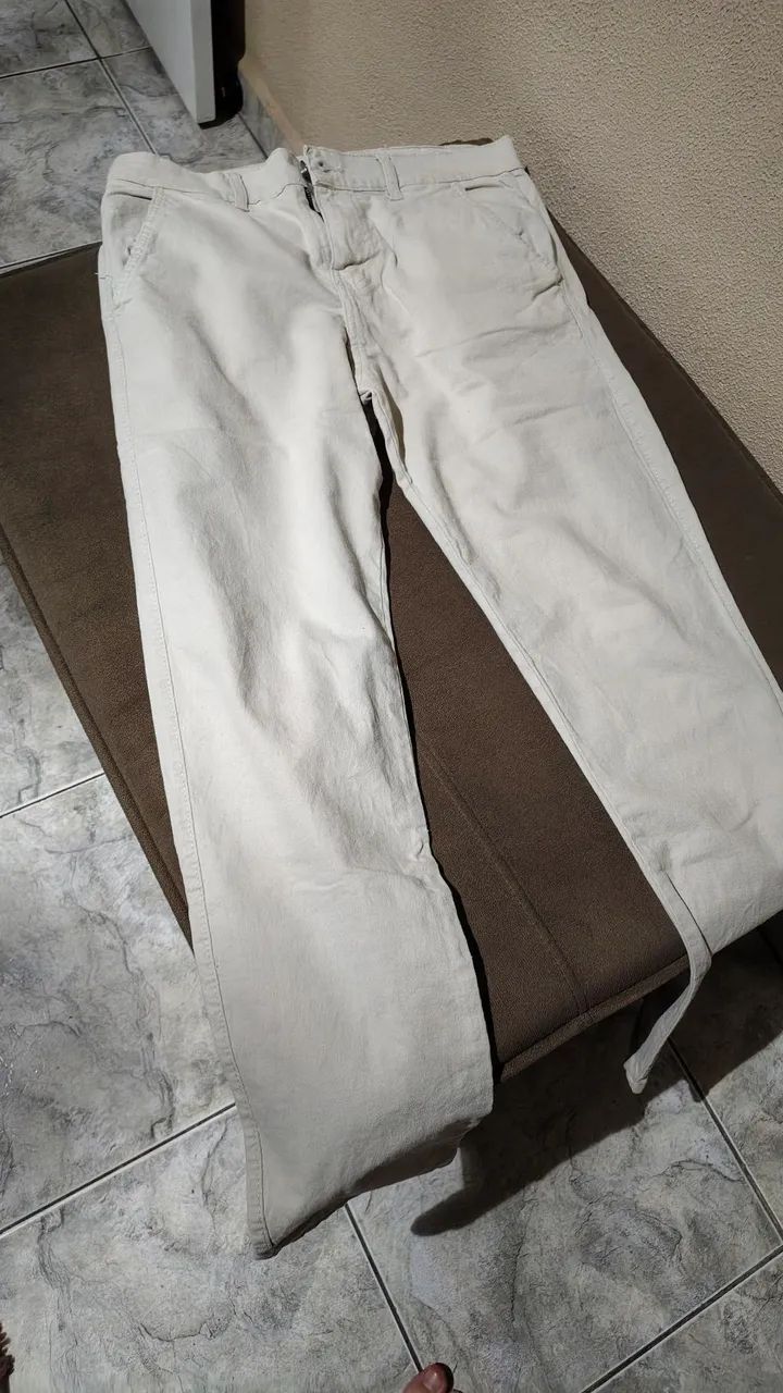 Calça Masculina Bege 42 - Foto 3