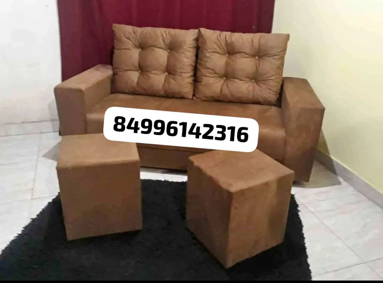 Sofá 3 lugares com 2 puffs  - Foto 4