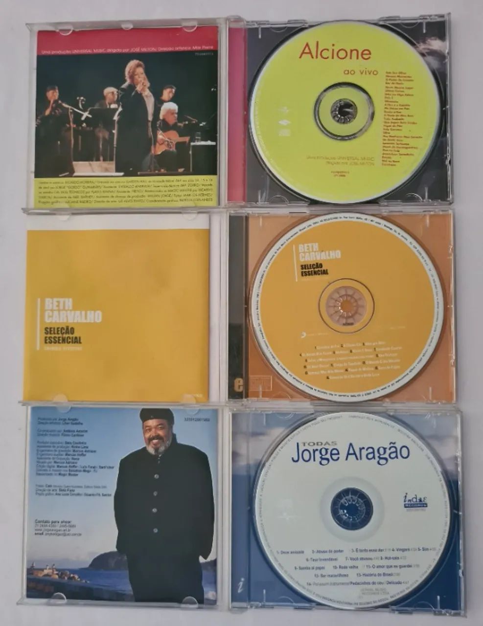 3 Cd's Alcione, Beth Carvalho e Jorge Aragão (originais R$ 20,00