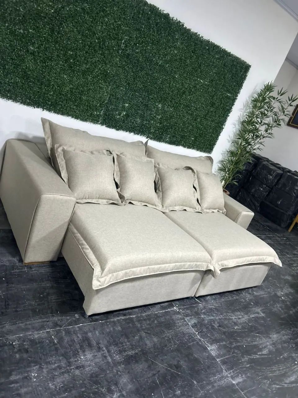 Sofá Retrátil e Reclinável Elegante e sofisticado com molas ensacadas no assento no linho  - Foto 5