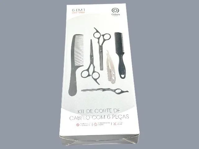 Kit de Corte de Cabelo Profissional Oásis 6 em 1 com Estojo