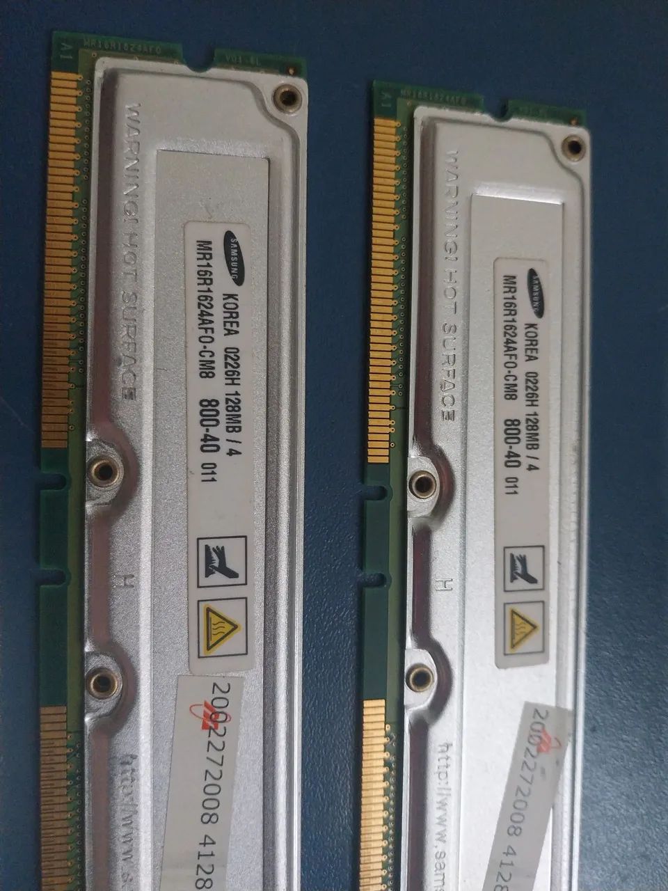 Memórias RAMBUS 512 e 128 CRIMM RDRAM - Foto 3