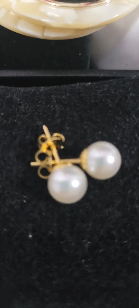 Kit brincos de madrepérola e pérolas n à 18k - Foto 4