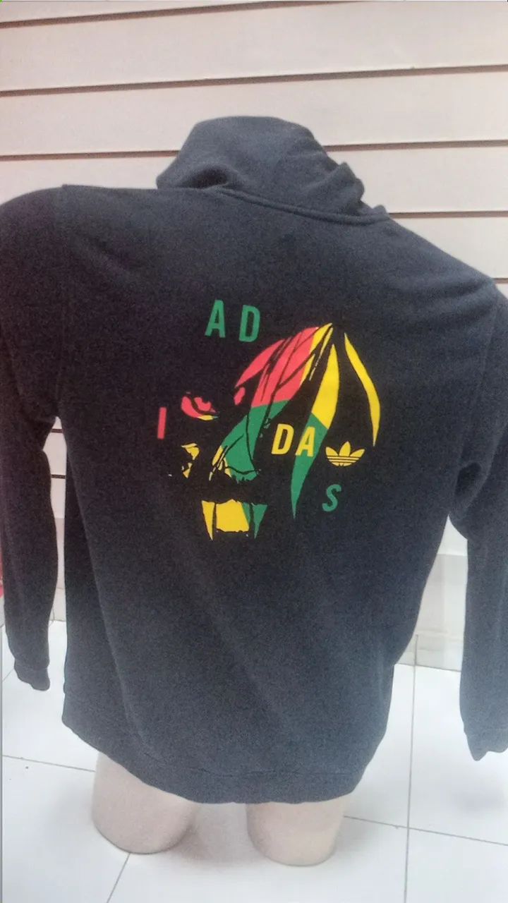 JAQUETA MOLETOM  ADIDAS COM CAPUZ  RASTA - Foto 2