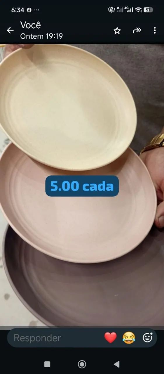 Pratos de plástico 
