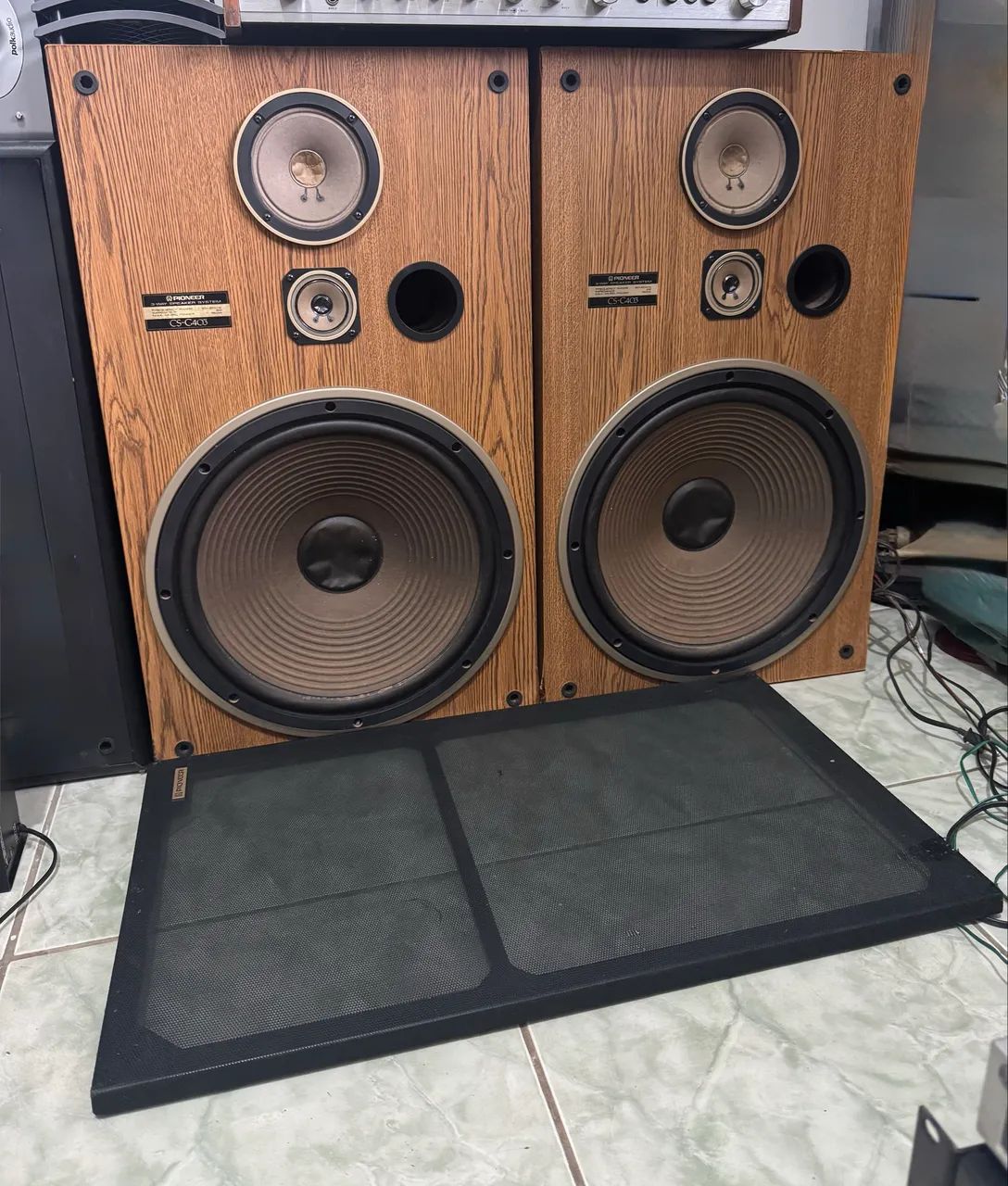 Par de caixas de som pioneer cs G403 de 15 polegadas 