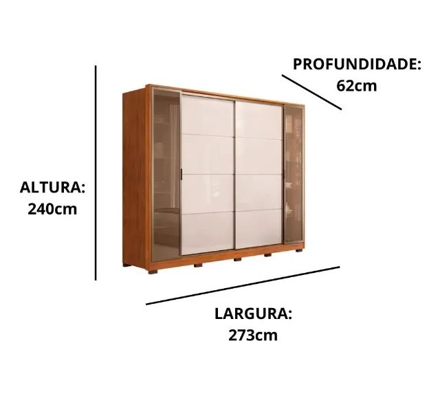 Guarda Roupa Jupiter 2,40m - DJ Móveis - ENTREGA E MONTAGEM - Foto 4