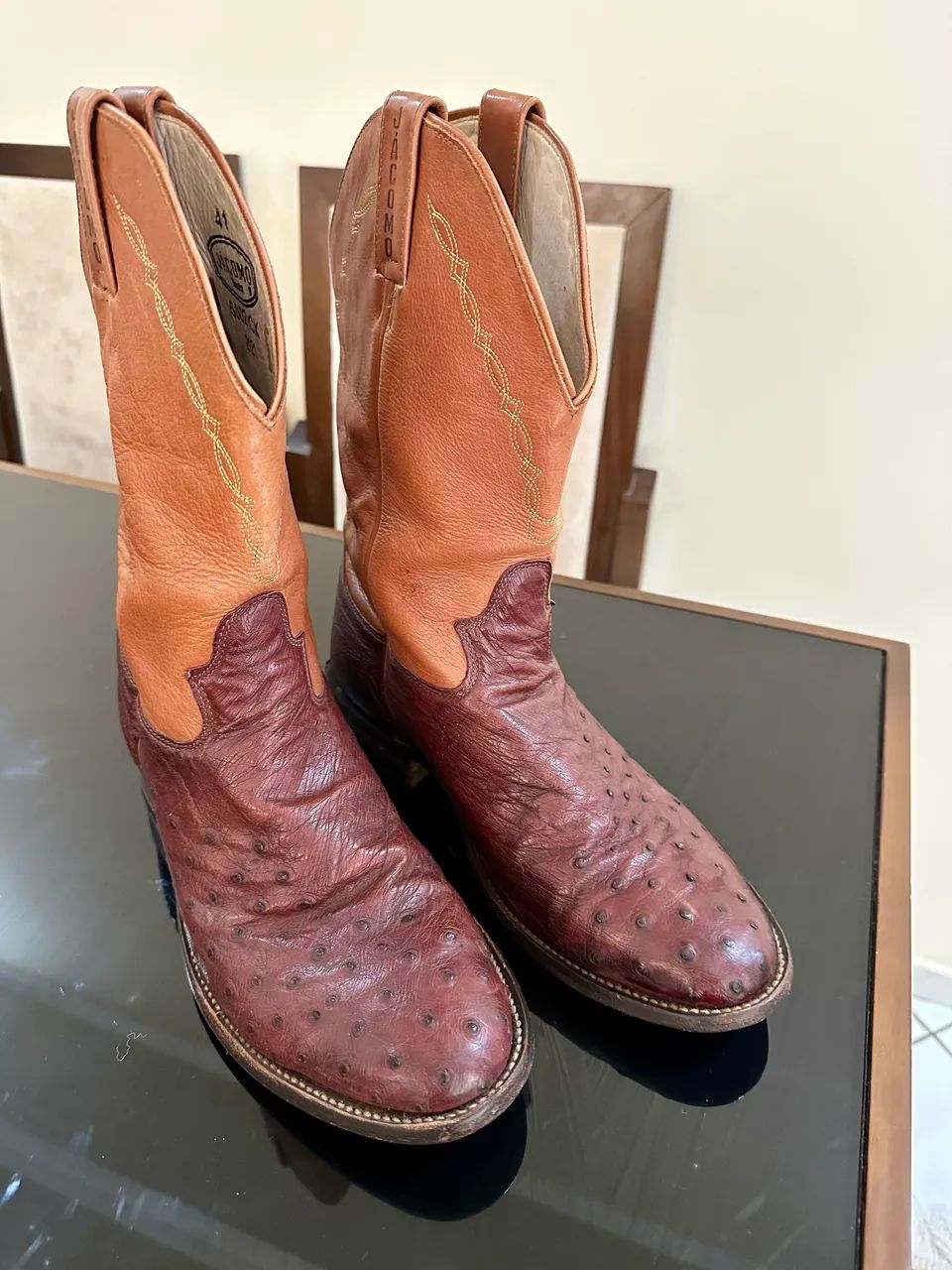 Bota Texana Jacomo Couro de avestruz legítimo  - Foto 2
