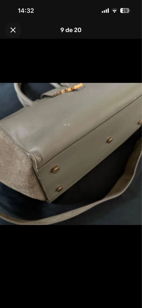 Bolsa YSL Downtown Cabas cinza - Foto 2