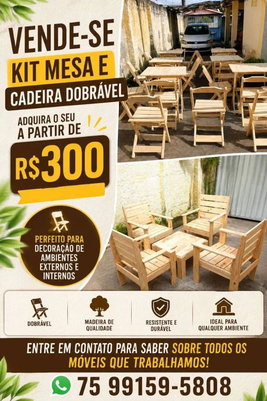 Mesas e cadeiras dobraveis  - Foto 2