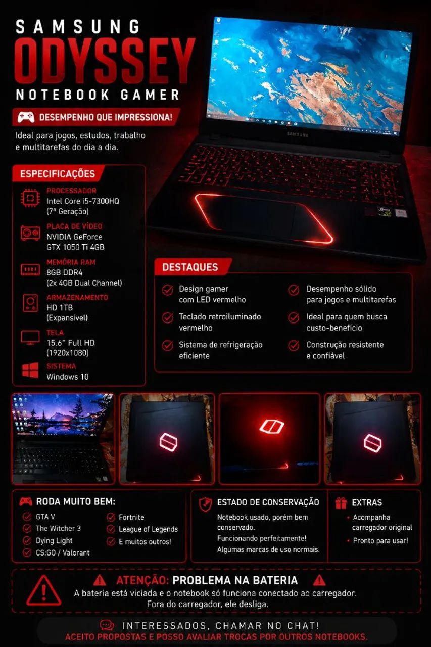 SAMSUNG ODYSSEY - NOTEBOOK GAMER